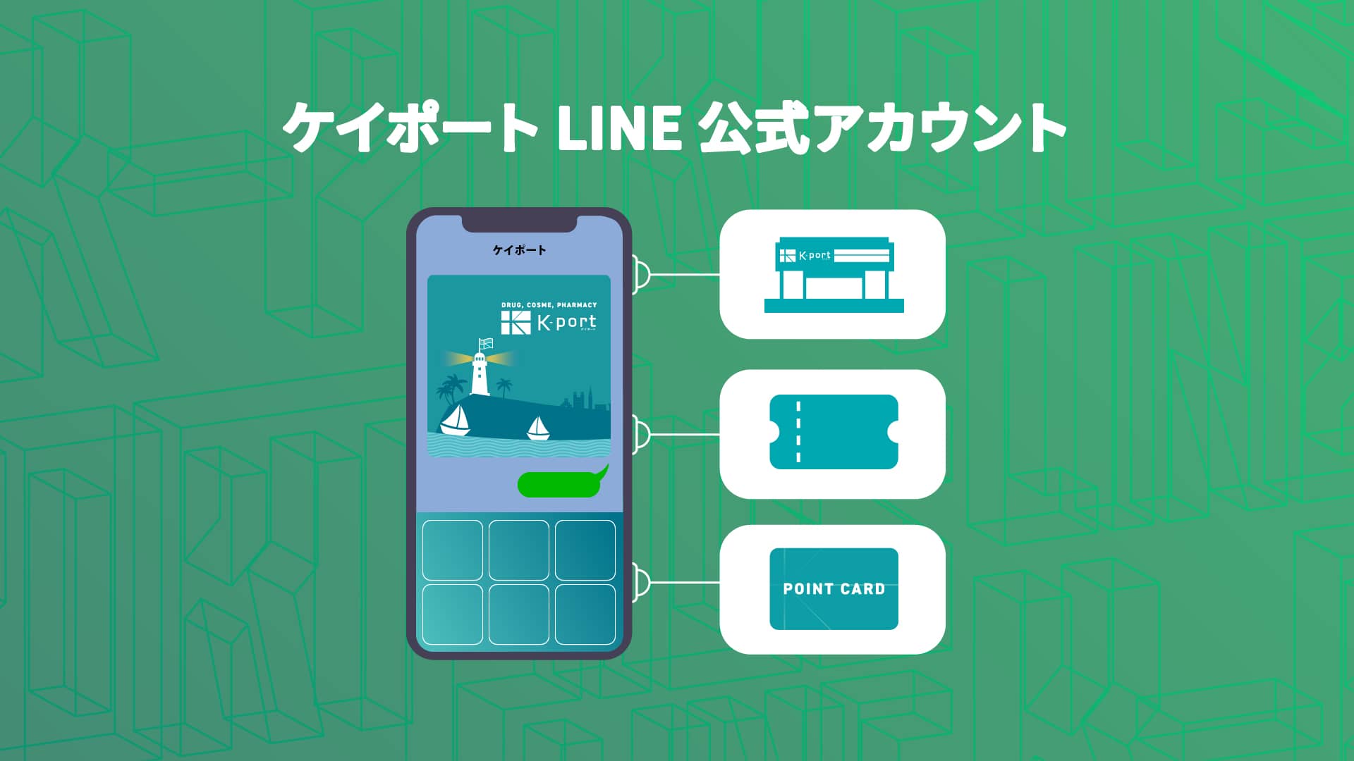 ケイポートLINE公式アカウントサービスのメインビジュアル。